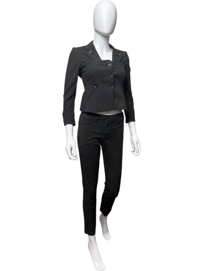 Gucci Layered Button Black Suit Black Cotton Very good condition - Front View