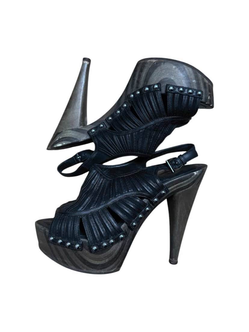 Christian Dior Temptation Sandals Black Leather Very good condition - Front View