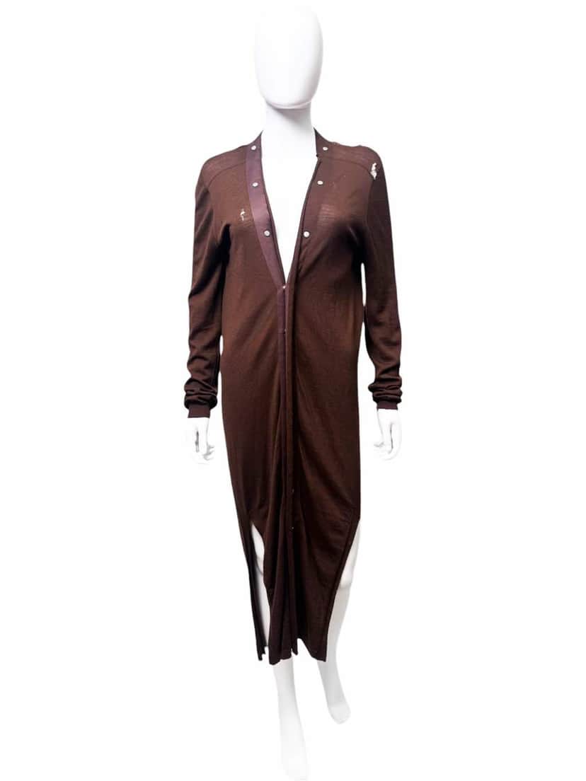 Rick Owens TECUATL Brown Oversized Cardigan Brown Cotton Very good condition - Front View