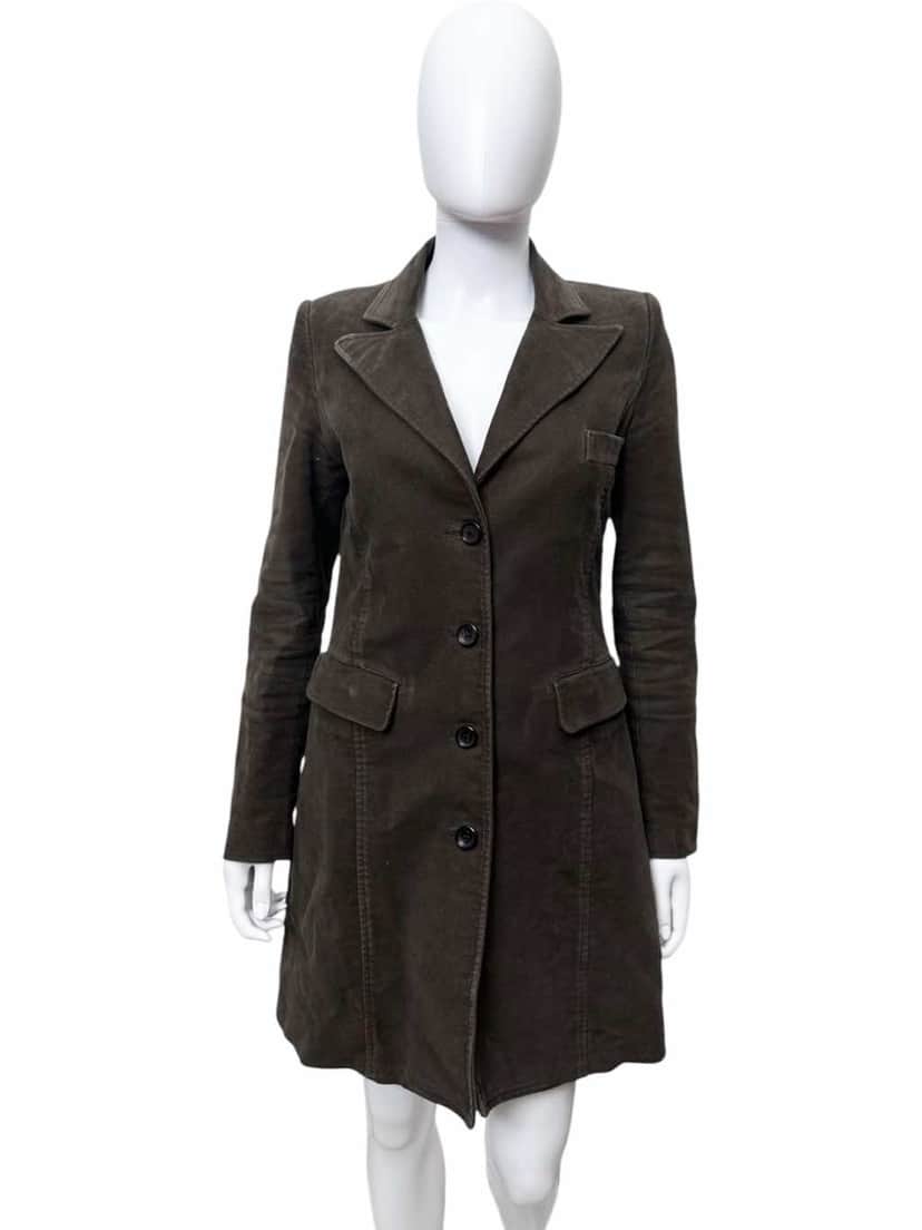 Alexander McQueen Brown Coat Brown Cotton Very good condition - Front View
