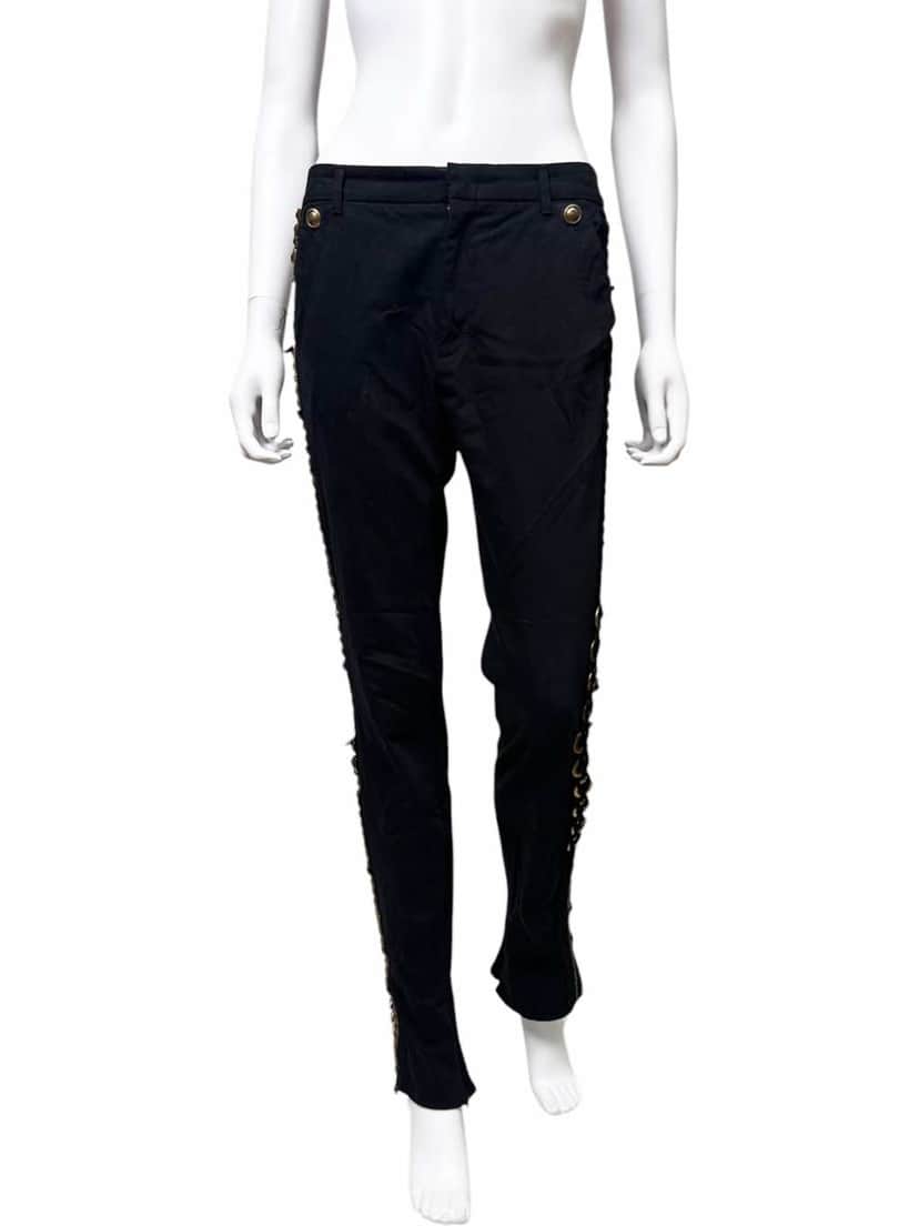 Gucci Studded Embellished Black Pants Black Cotton Very good condition - Front View