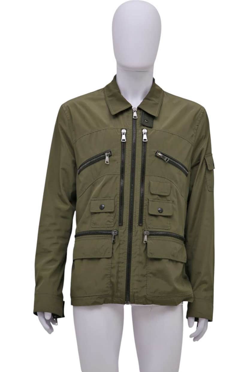 Dolce & Gabbana Multi Zipped Military Jacket Green Cotton Very good condition - Front View