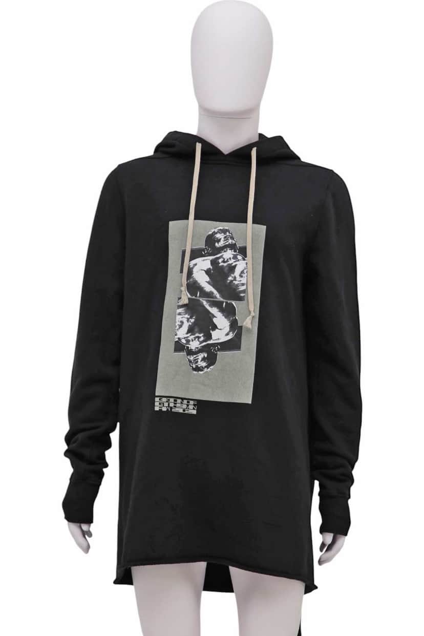 Rick Owens Black Oyster Hoodie Black Cotton Very good condition - Front View