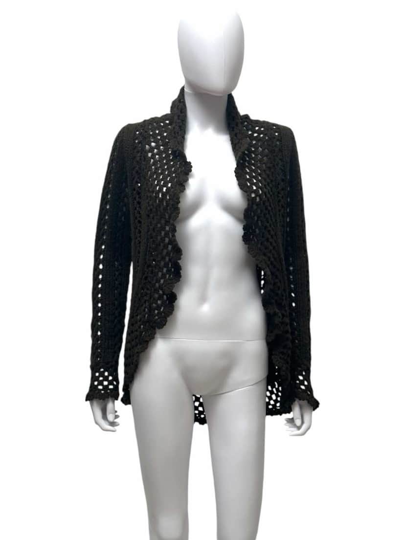 Jean Paul Gaultier Knitted Brown Cardigan Brown Wool Very good condition - Front View