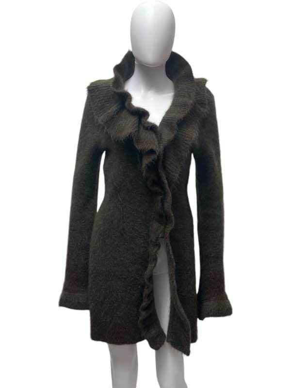 Roberto Cavalli Knitted Wool Coat Brown Wool Very good condition - Front View