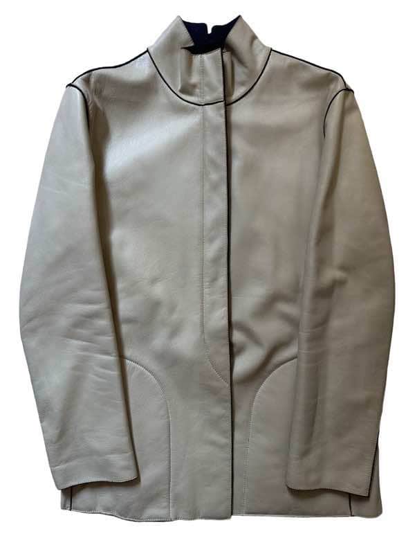 Giorgio Armani Beige Leather Jacket Beige Leather Very good condition - Front View