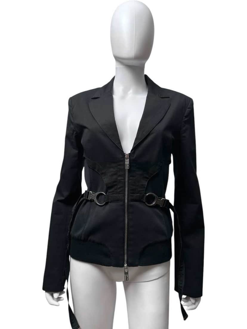 Dirk Bikkembergs Black Utility Blazer Black Cotton Very good condition - Front View
