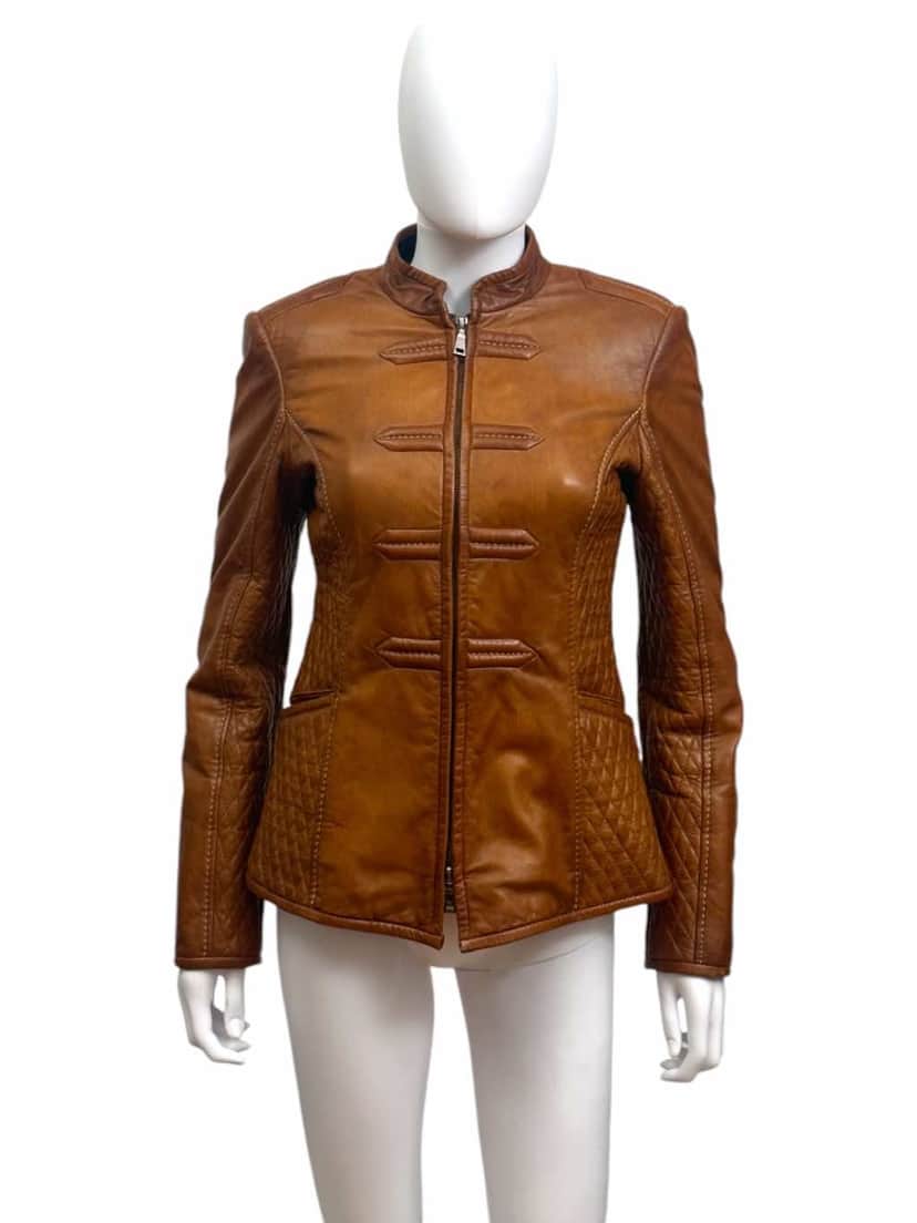 Giorgio Armani Brown Leather Jacket Brown Leather Very good condition - Front View