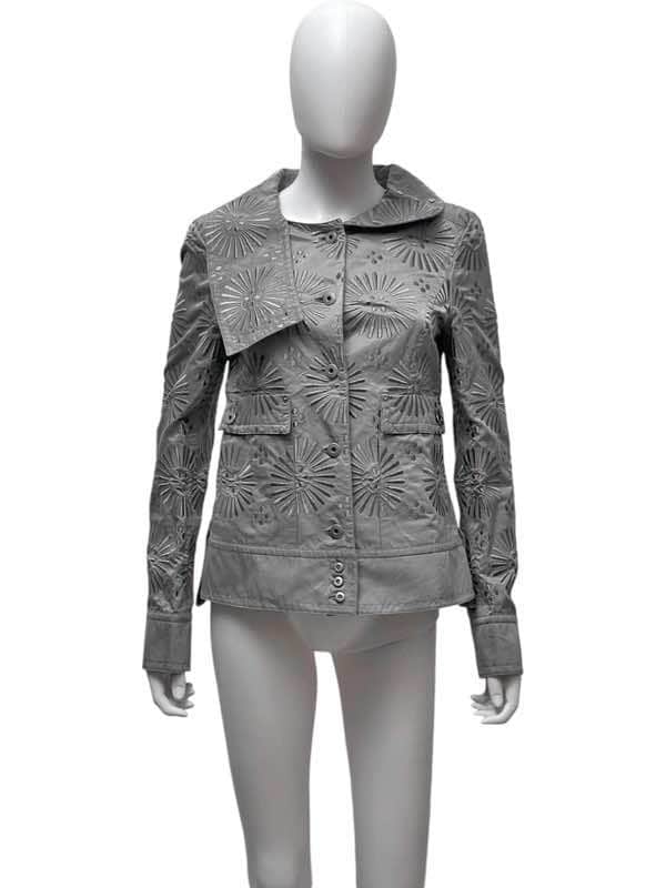 Gianfranco Ferré Sun Pattern Silver Jacket Silver Cotton Very good condition - Front View