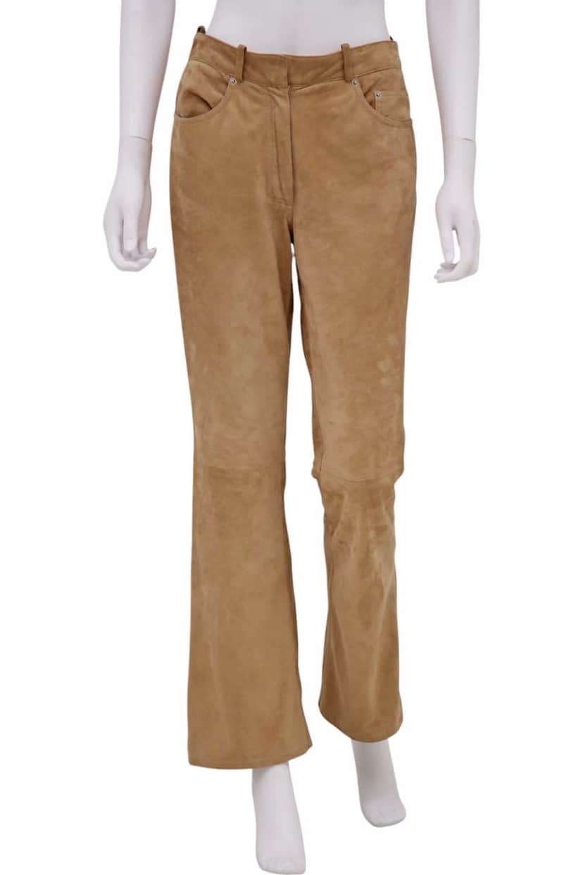 John Galliano Beige Suede Pants Beige Suede Very good condition - Front View