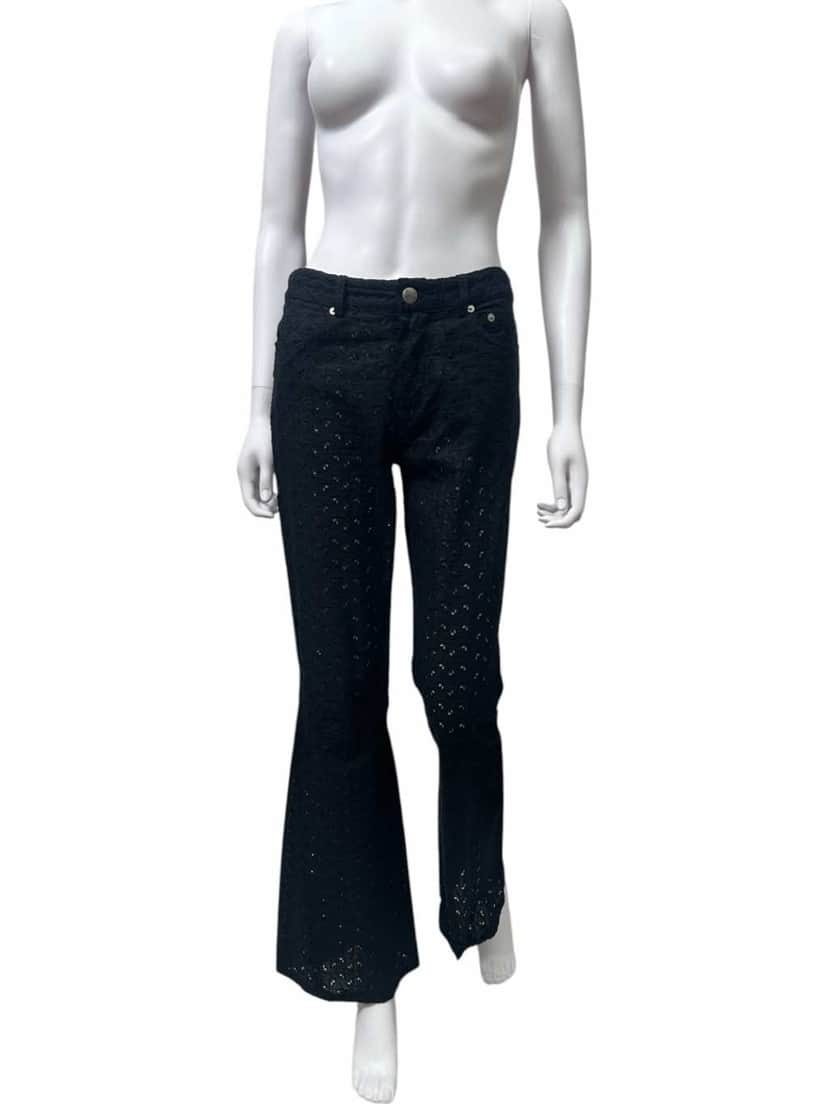 John Galliano Bootcut Black Pants Black Cotton Very good condition - Front View