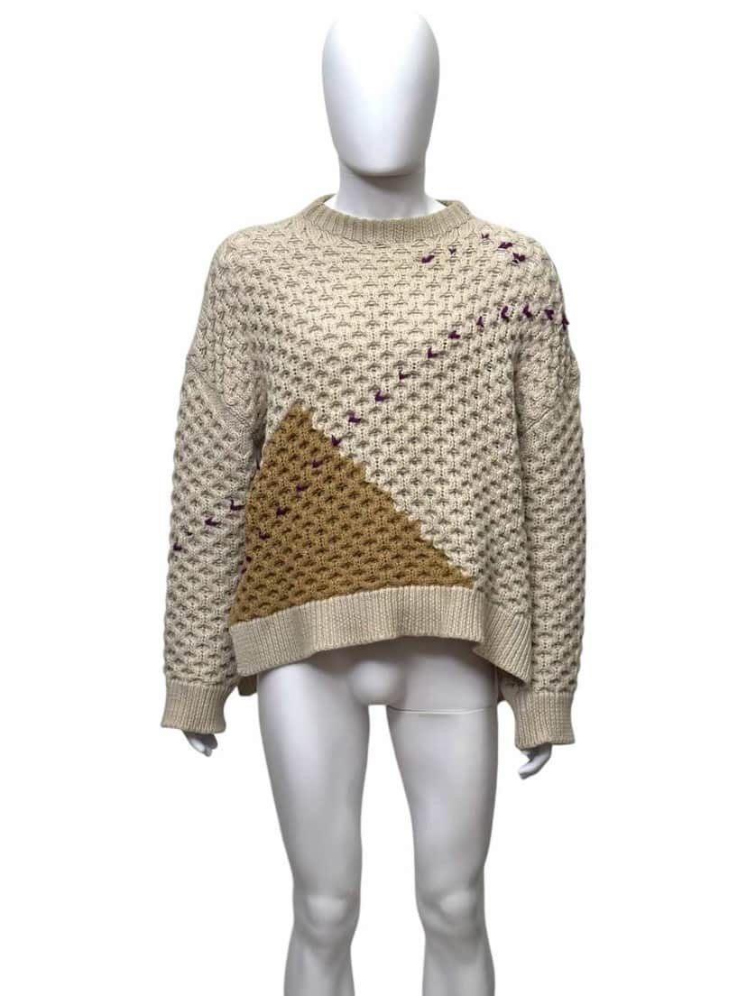 Raf Simons Argyle Sweater Beige Wool Very good condition - Front View