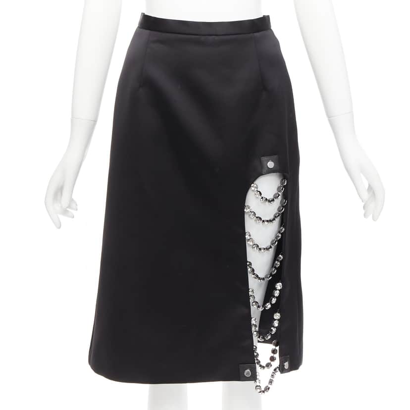 Christopher Kane Chain Slit Skirt Black Polyester Never worn - Front View