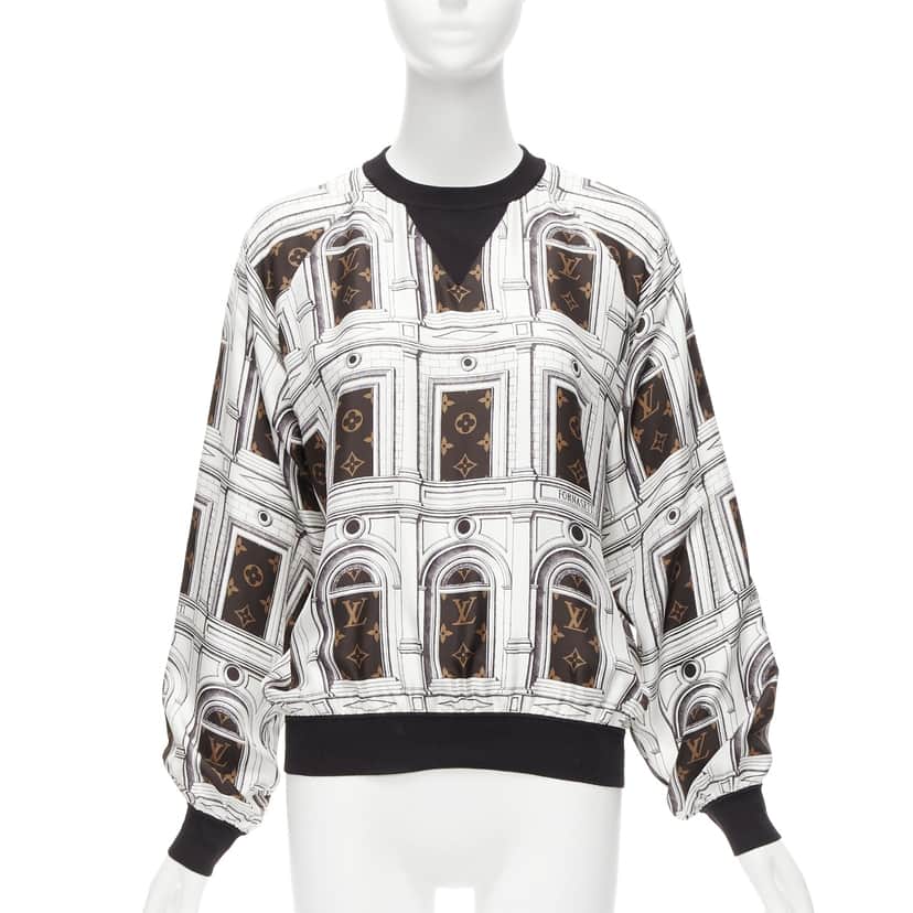 Louis Vuitton Silk Graphic Sweater White Silk Never worn - Front View