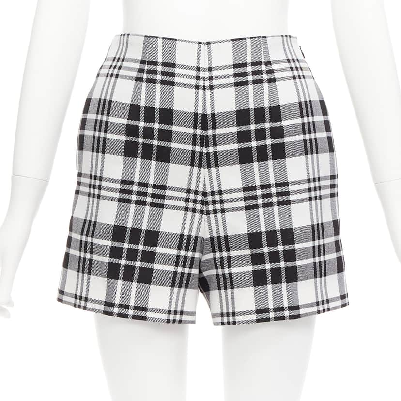 Dior Checked Wool Shorts Black Wool Never worn - Front View