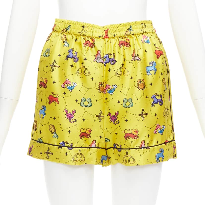 Dior Astrology Yellow Shorts Yellow Silk Never worn - Front View