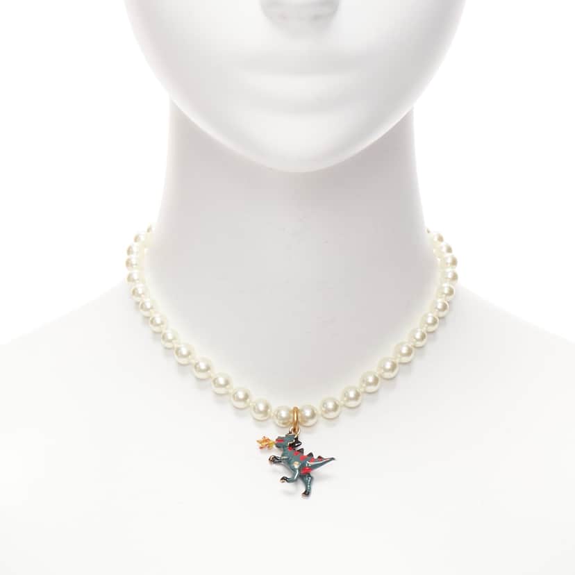 Dior Fire Dinosaur Choker Beige Metal Very good condition - Front View