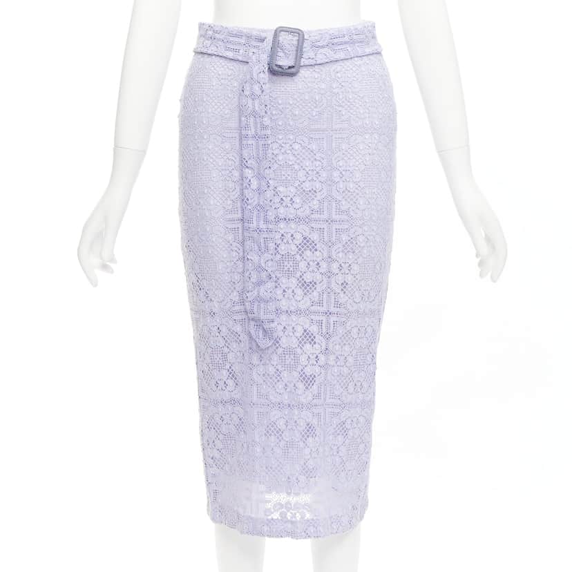 Burberry Lace Pencil Skirt Purple Cotton Very good condition - Front View