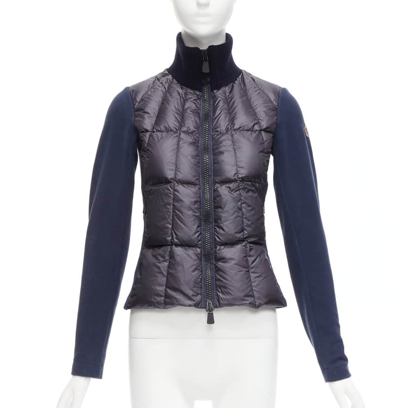 Moncler Norme Afnor Navy Polyester Never worn, with tag - Front View