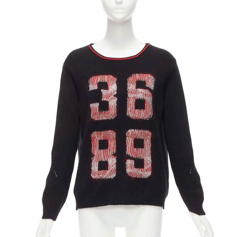 Ermanno Scervino Mohair Red Sweater Black Cashmere Never worn - Front View
