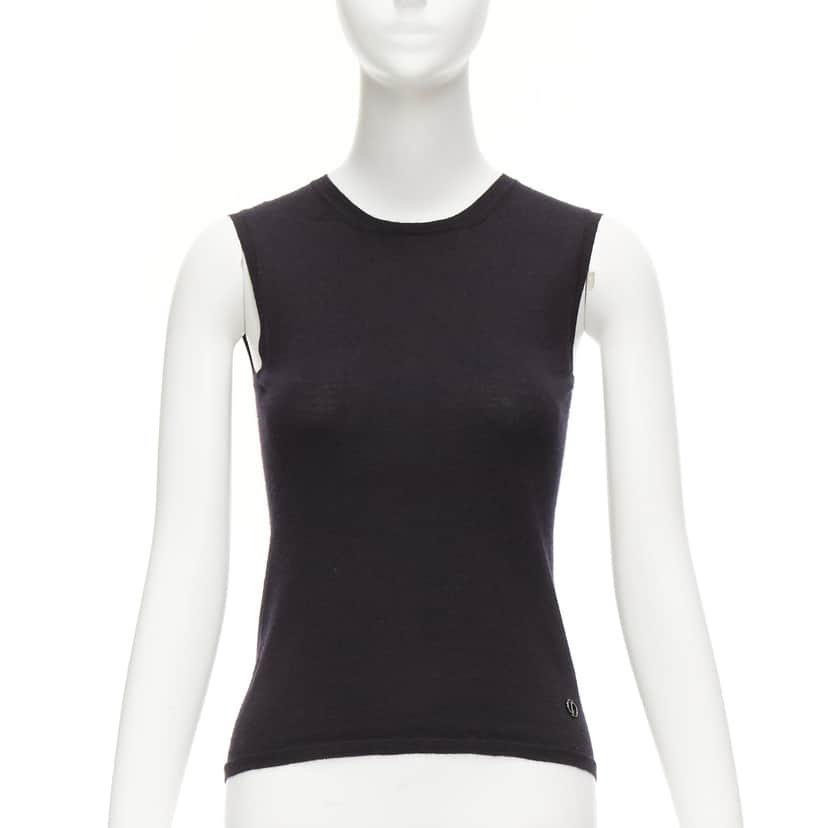 Dior Cashmere Knit Vest Black Cashmere Very good condition - Front View