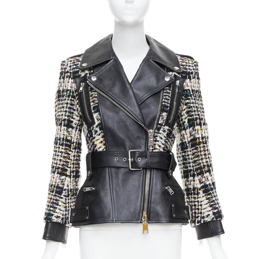 Alexander McQueen Punk Leather Biker Jacket Black Leather Very good condition - Front View