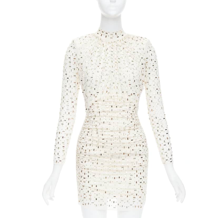 SELF-PORTRAIT Rhinestone Mesh Beige Never worn - Front View