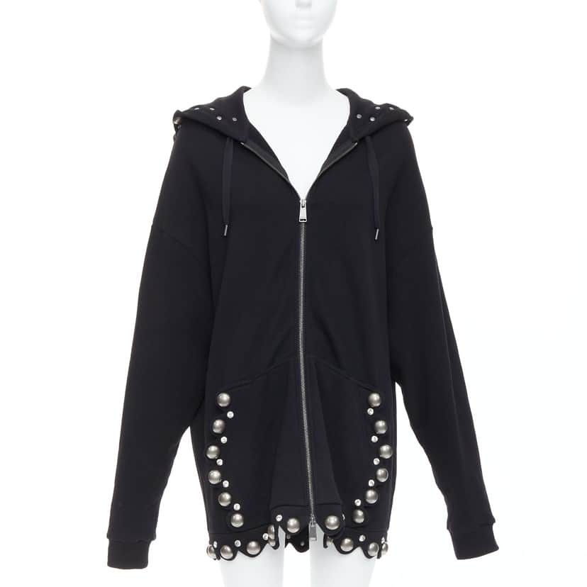 Area Dome Stud Hoodie Black Cotton Very good condition - Front View