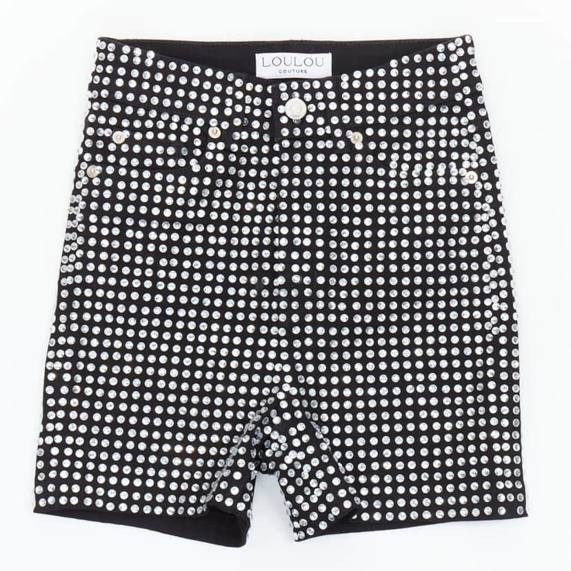 LOULOU STUDIO Crystal Cotton Shorts Black Cotton Never worn - Front View