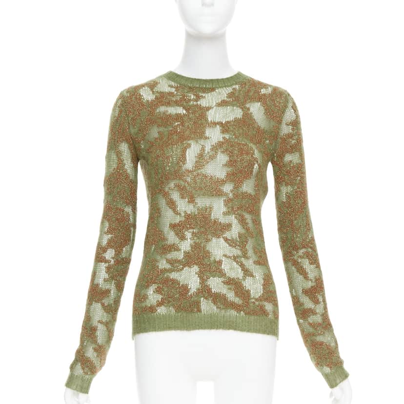 Dior Brocart Green Cashmere Very good condition - Front View