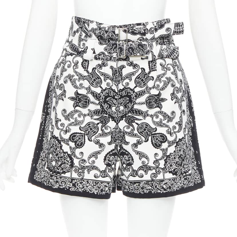 Dior Double Belt Shorts Black Cotton Very good condition - Front View