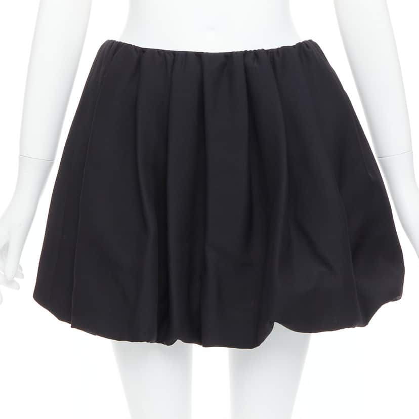 Valentino Bubble Crepe Skirt Black Wool Very good condition - Front View