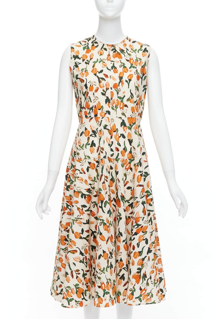 Marni Tulip Summer Dress Orange Cotton Never worn - Front View