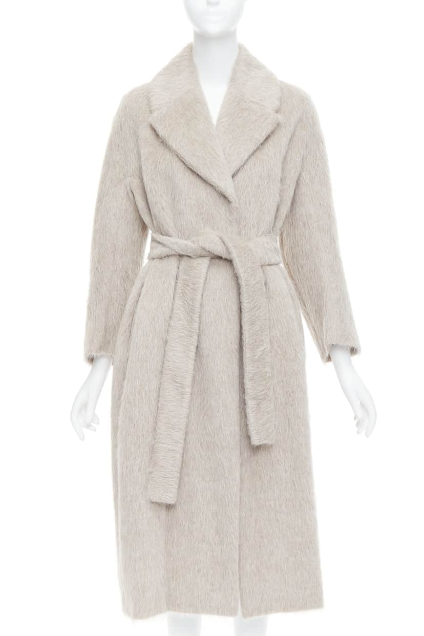 Max Mara Grey Alpaca Wool Coat Grey Never worn - Front View