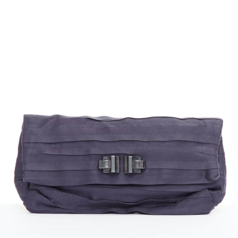 Lanvin Geometric Zip Clutch Purple Good condition - Front View