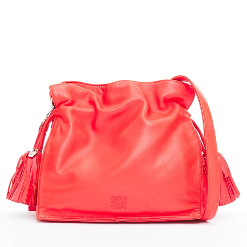 Loewe Aztec Foldover Bag Red Leather Good condition - Front View