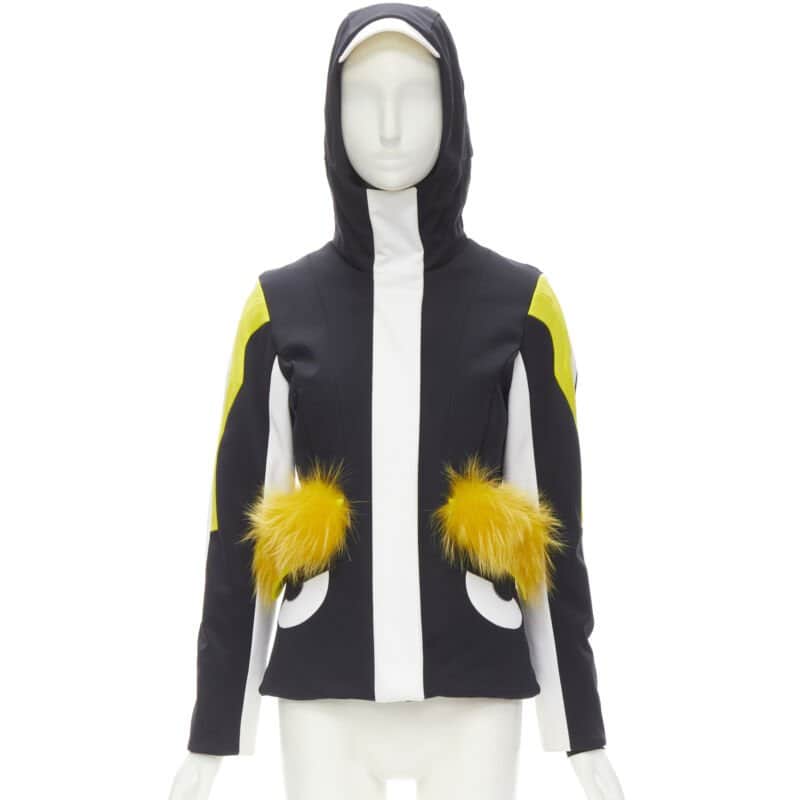 Fendi Black Yellow Ski Jacket Black Never worn, with tag - Front View