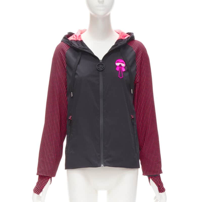 Fendi Black Pink Nylon Jacket Black Very good condition - Front View