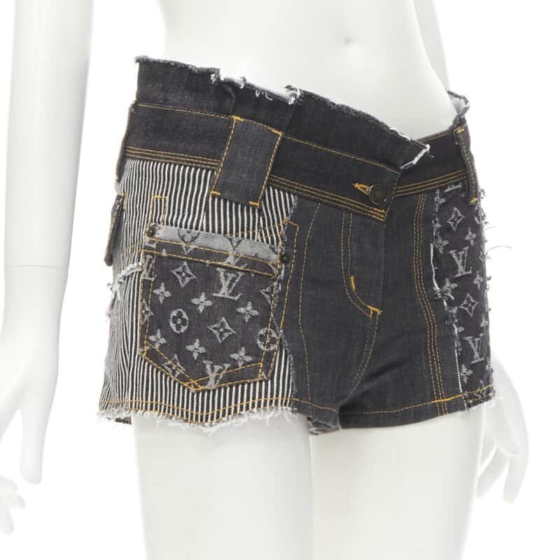Louis Vuitton LV Patchwork Shorts Blue Cotton Very good condition - Front View