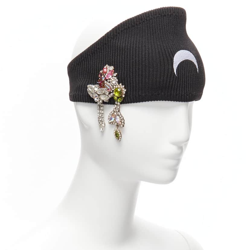 Marine Serre Moon Logo Headband Black Never worn, with tag - Front View