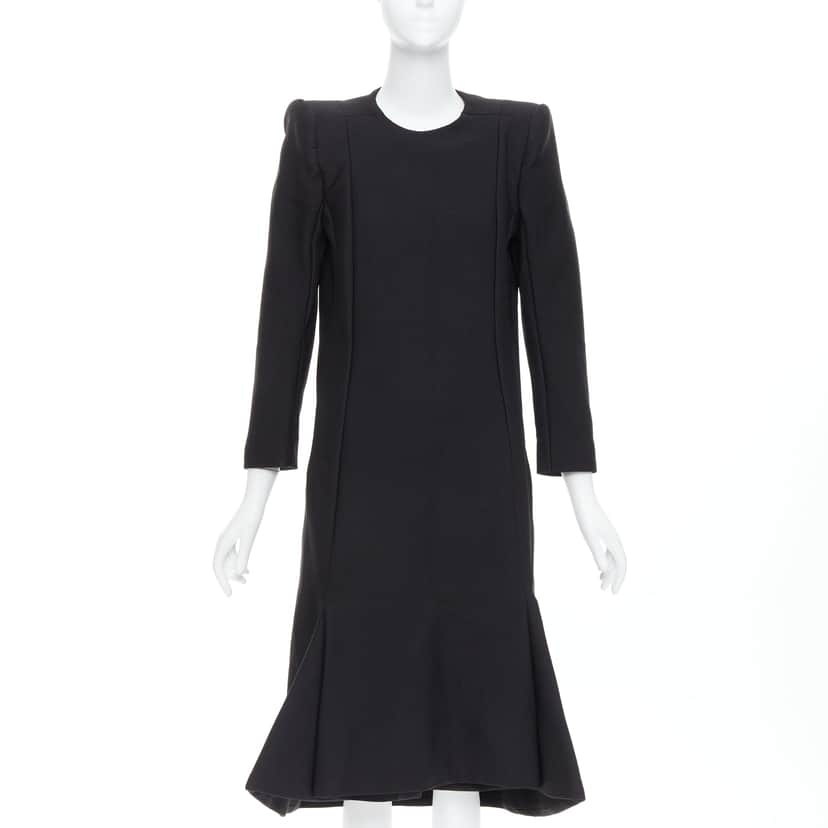 Balenciaga Padded Midi Dress Black Very good condition - Front View