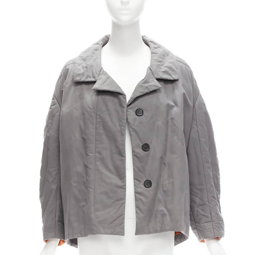Marni Grey Padded Cocoon Jacket Grey Cotton Very good condition - Front View