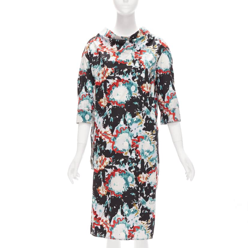 Marni Splash Print Dress MultiColor Cotton Never worn - Front View