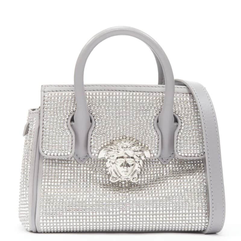 Versace Nylon Belt Bag Grey Leather Never worn, with tag - Front View