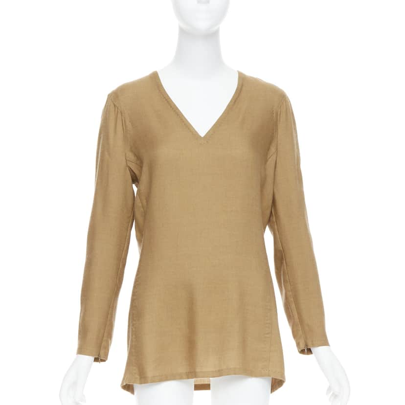 Gianfranco Ferré Cashmere Silk Tunic Brown Cashmere Very good condition - Front View