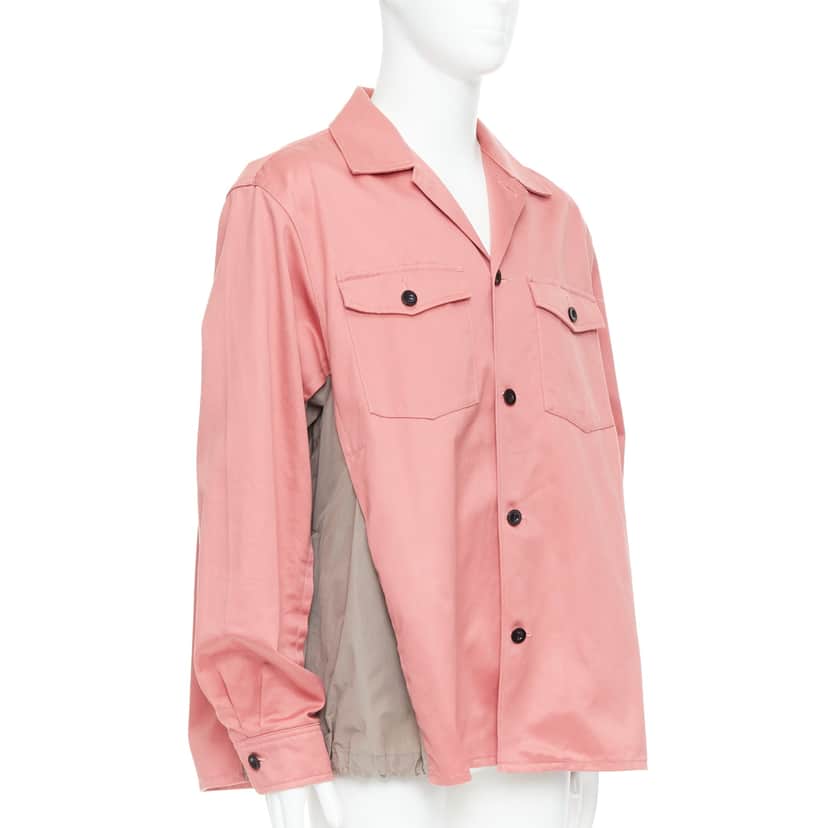 Sacai Safari Boxy Shirt Pink Cotton Very good condition - Front View