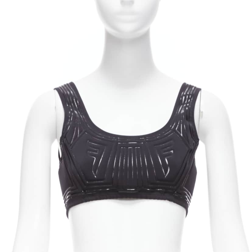 Fendi FF Logo Bra Top Black Polyamide Never worn - Front View