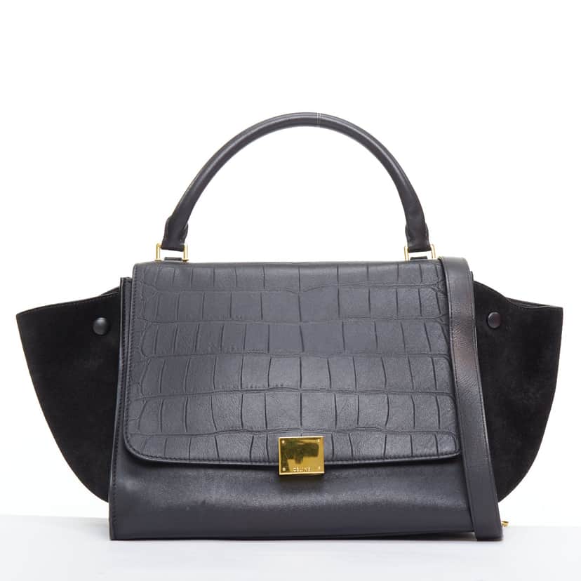 Celine Trapeze Black Leather Good condition - Front View