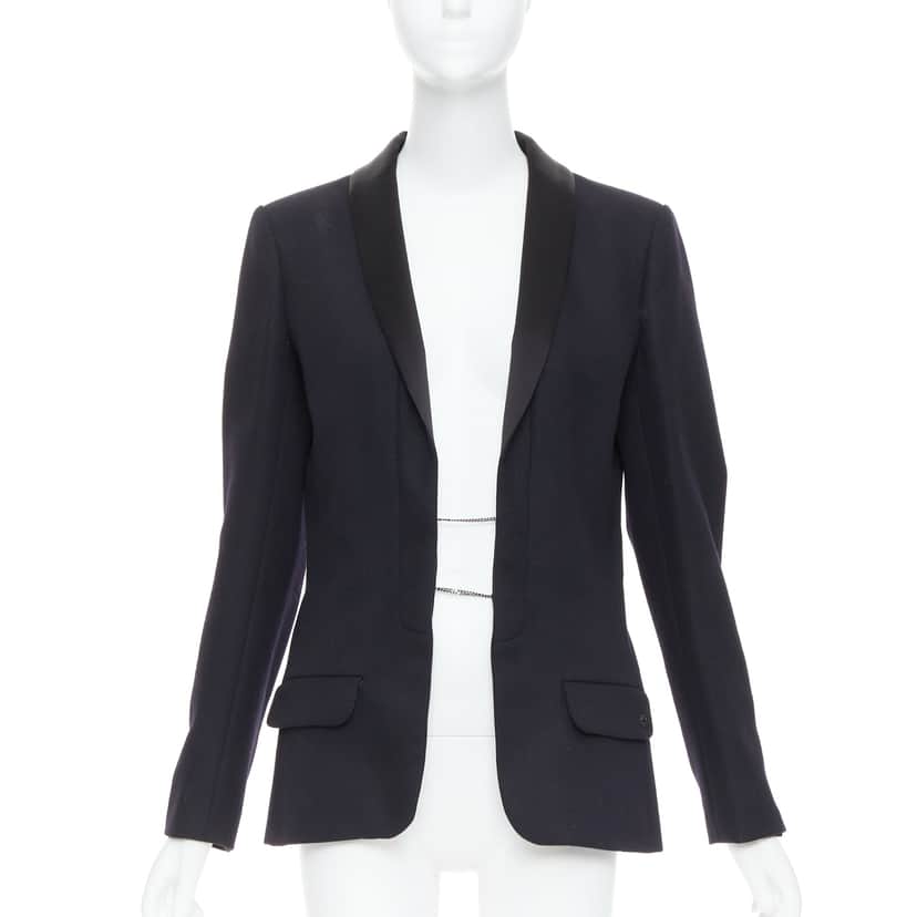 Chanel Wool Tuxedo Blazer Black Wool Never worn, with tag - Front View