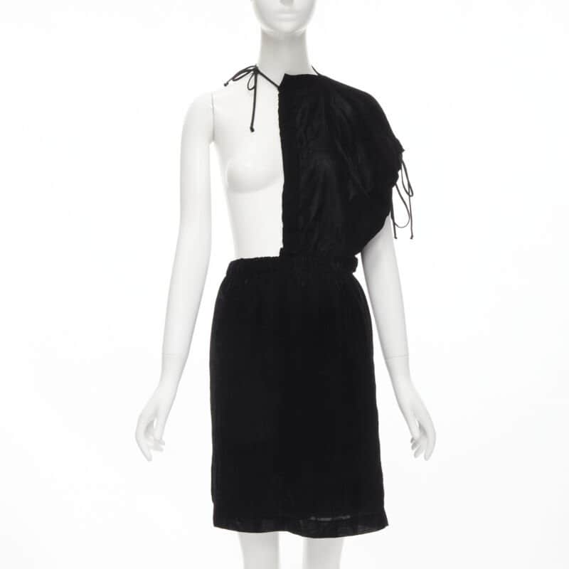 Comme Des Garcons Velvet Sash Skirt Black Velvet Very good condition - Front View